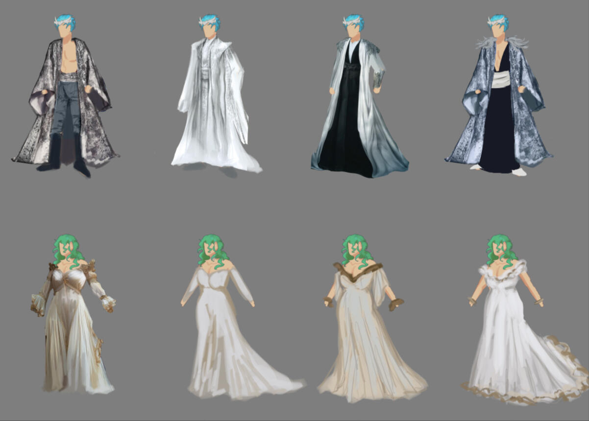 Wedding Ceremony outfit exploration, commissioned work.
