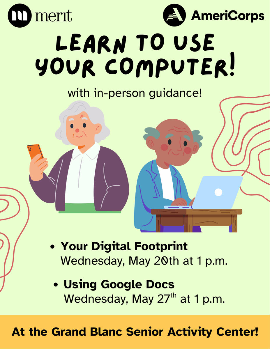 In-Person Computer Classes flyer