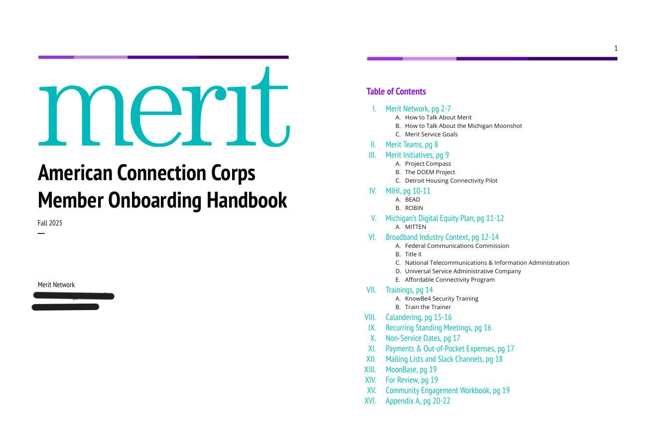 Onboarding AmeriCorps Service Members Handbook, for Print